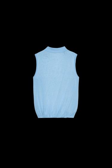 POLO-STRICKTOP - Hellblau von Zara