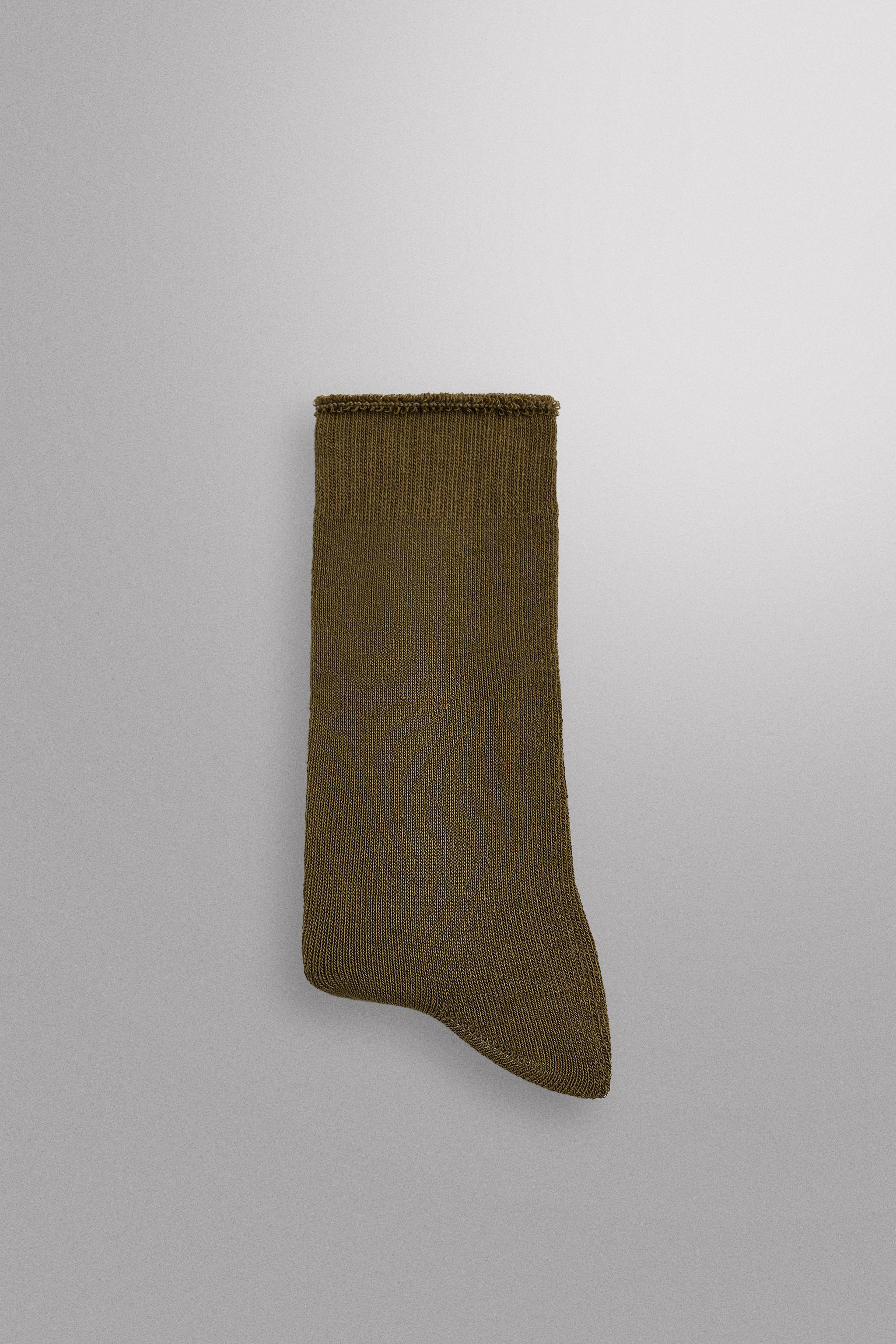 CHAUSSETTES EN MÉLANGE DE COTON ET VELOURS BOUCLÉ