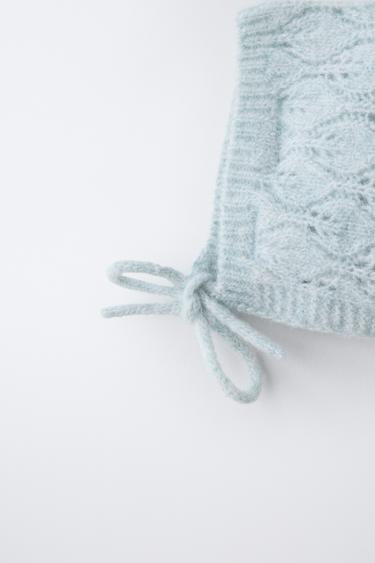 LEAF-DETAIL KNIT BONNET - Aquamarine by Zara - Image 1