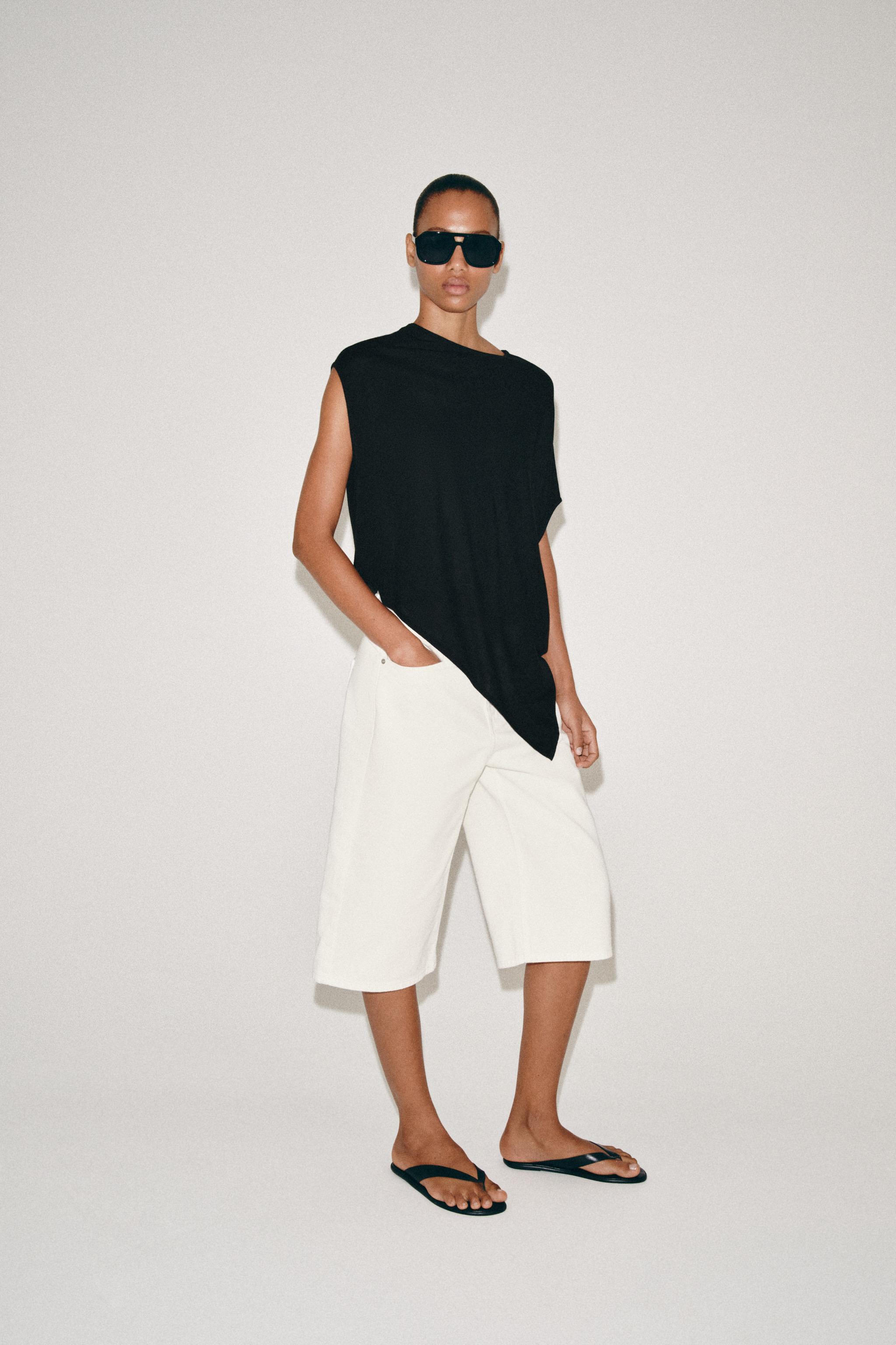 ASYMMETRIC KNIT TOP - ecru-white | ZARA United States