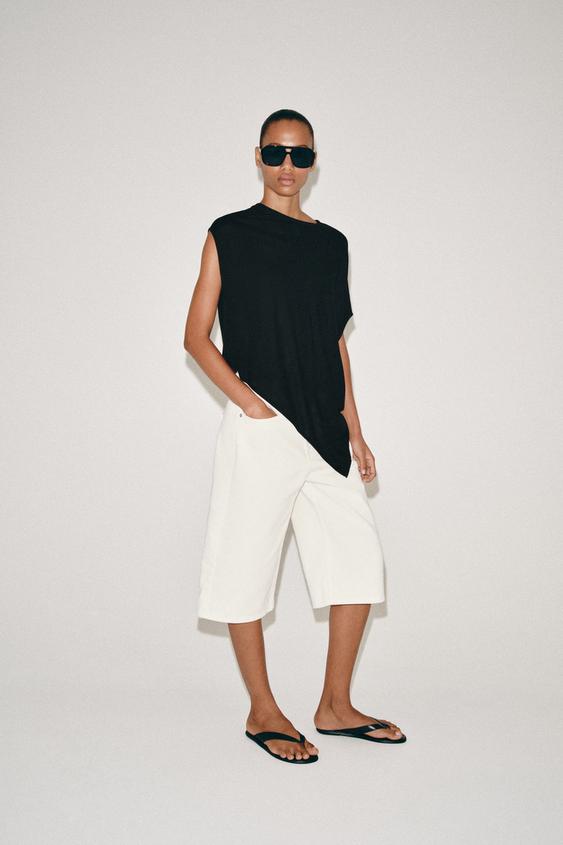ASYMMETRIC KNIT TOP - Black by Zara - Image 0
