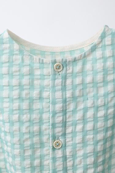 BODY À CARREAUX VICHY - Vert d'eau de Zara - Image 2