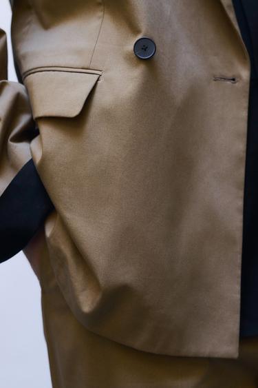 Zara LIMITED EDITION DOUBLE BREASTED BLAZER - taupe brown