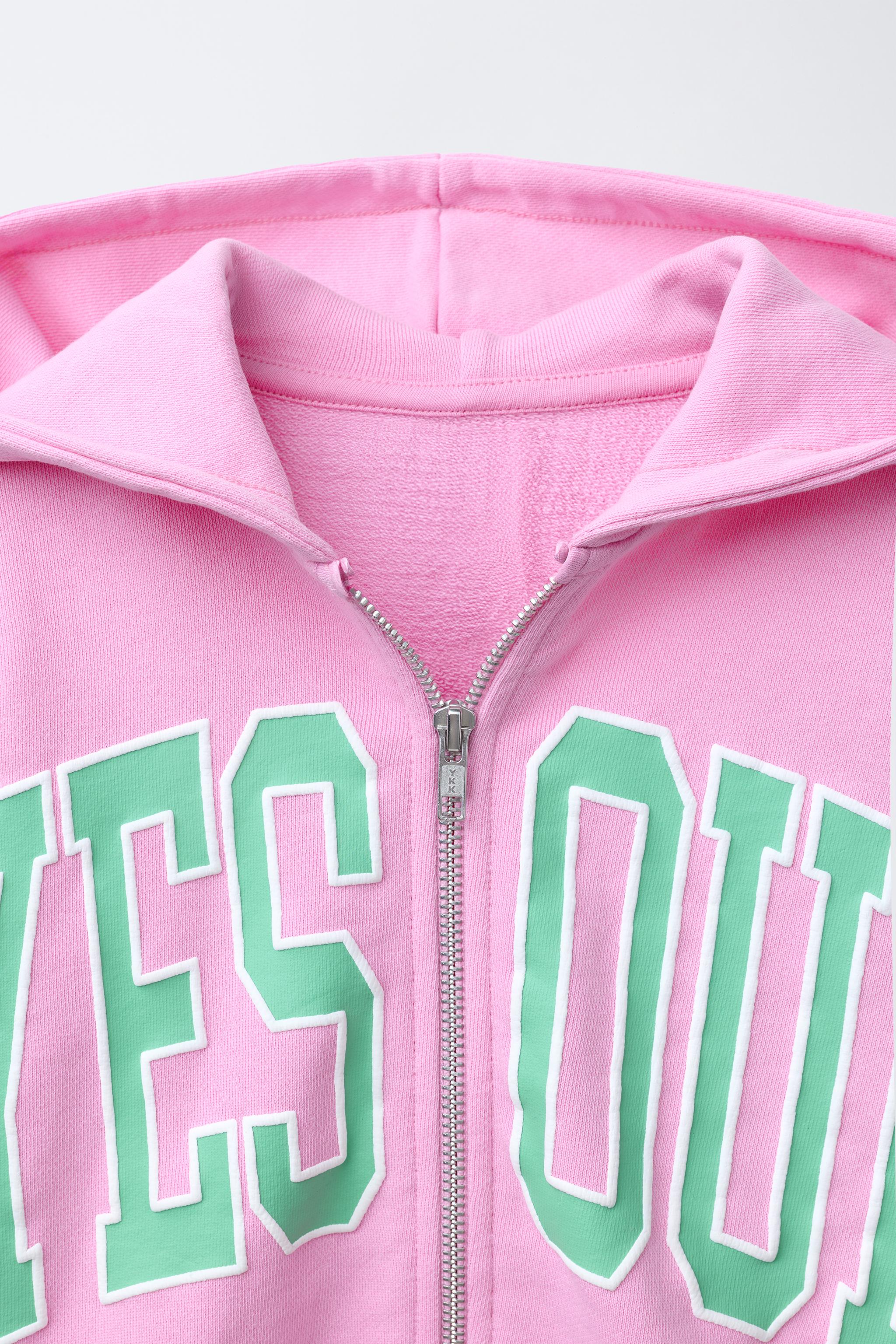 VARSITY ZIP SWEATSHIRT - Ecru | ZARA Canada