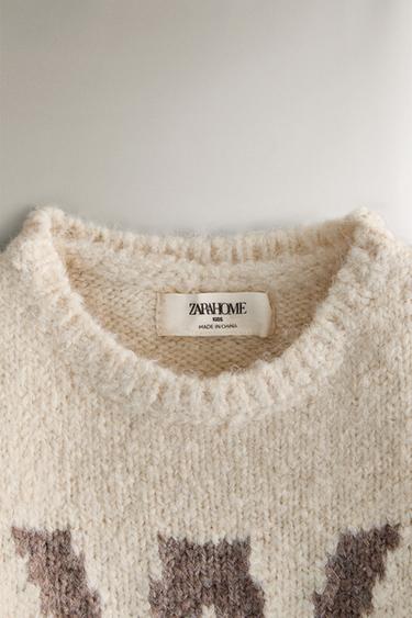 PULL ENFANT LETTRE W - Blanc cassé de Zara - Image 1