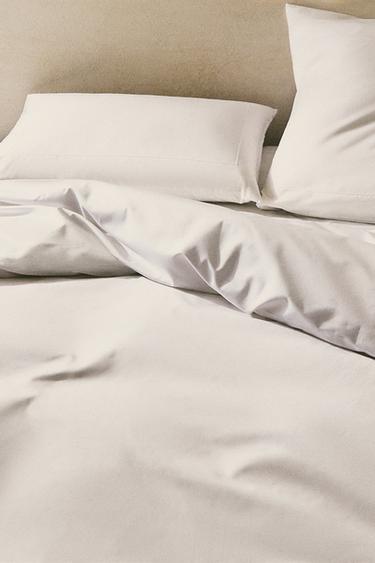 PERCALE DUVET COVER (800 THREAD COUNT) - White by Zara