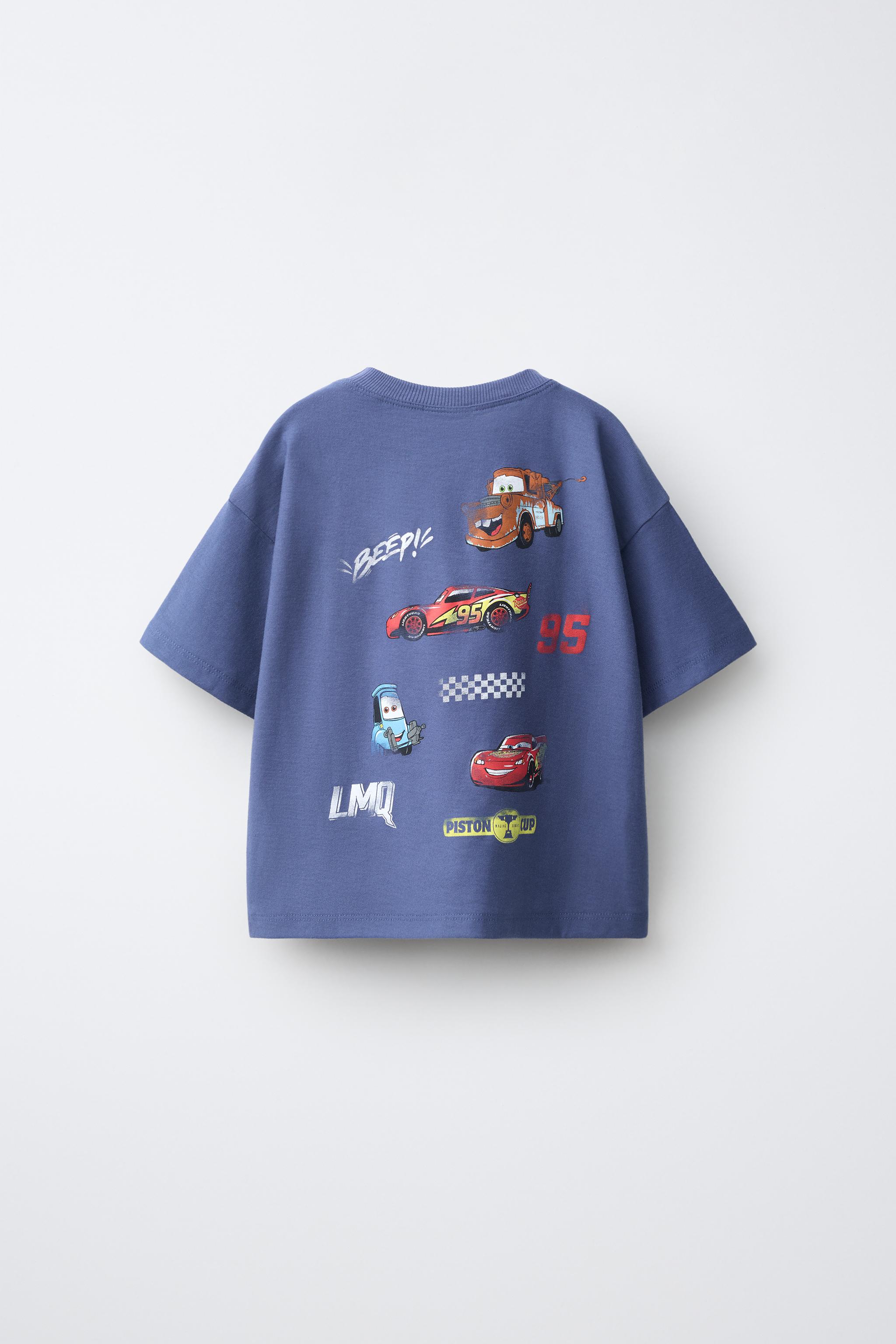 CARS LIGHTNING MCQUEEN © DISNEY/PIXAR PRINT T-SHIRT — Blue