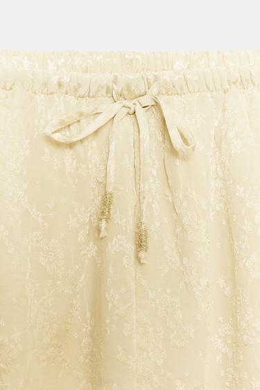 ZW COLLECTION JACQUARD LACE SHORTS - Pastel yellow by Zara - Image 5