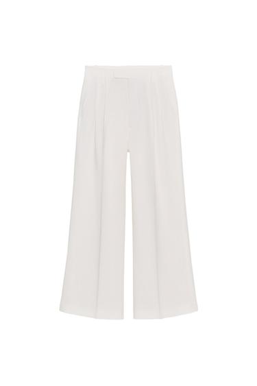 CALÇA COM PREGAS ZW COLLECTION - Cru da Zara