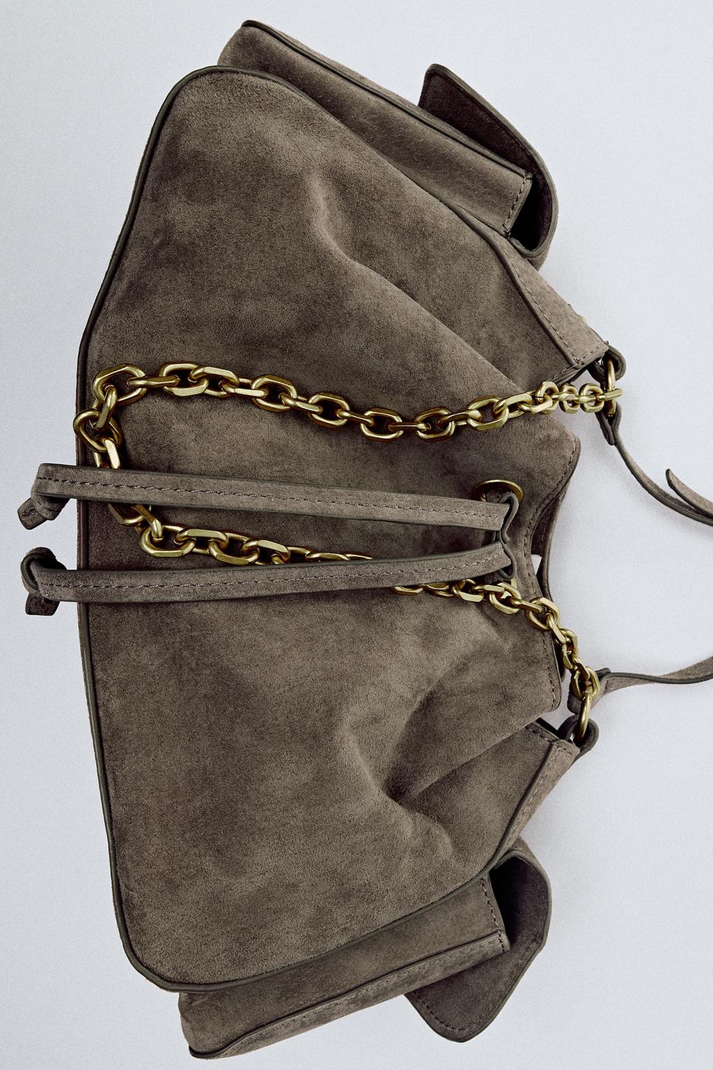MINI GATHERED LEATHER CROSSBODY BAG