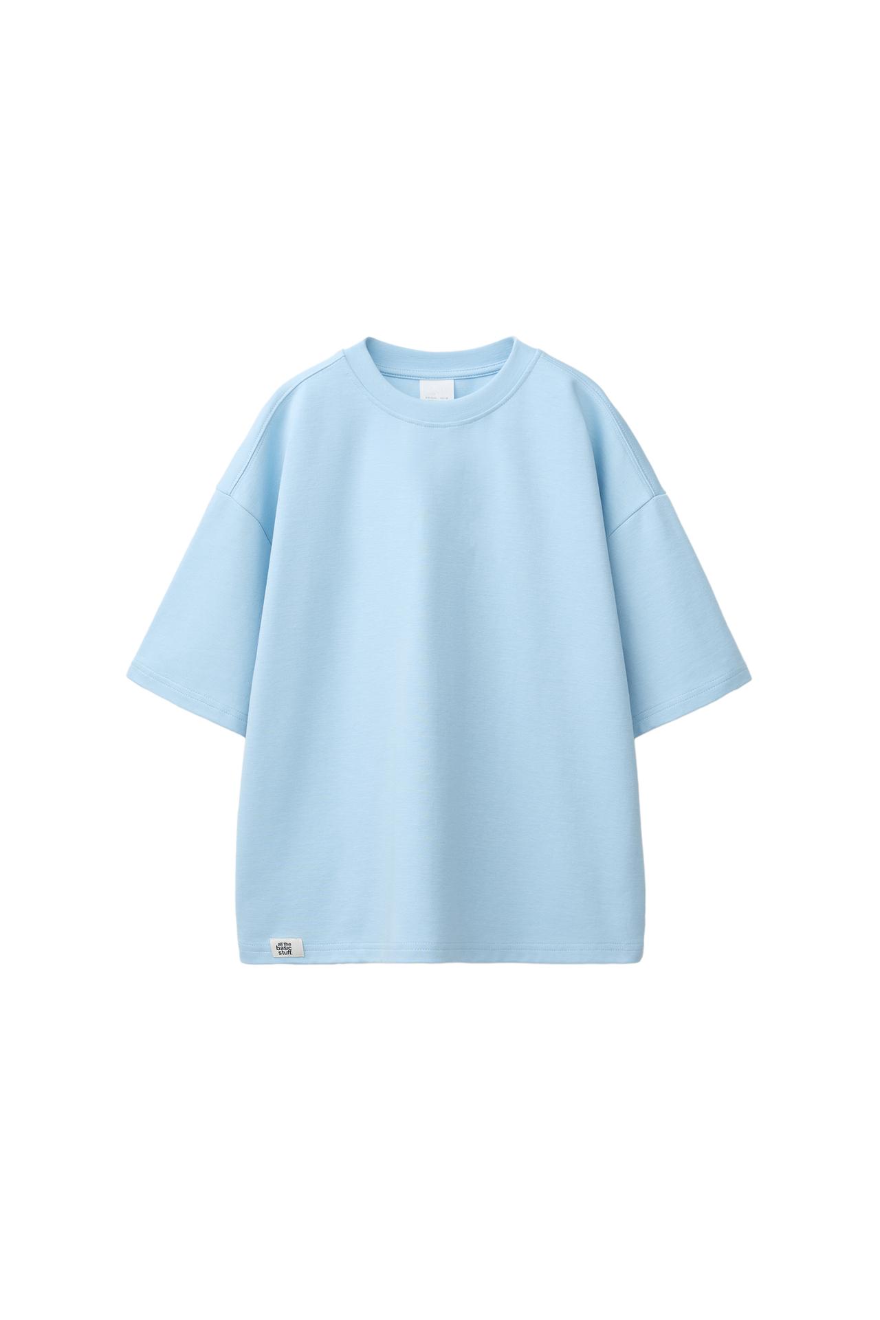 INTERLOCK PLAIN T-SHIRT — Light blue