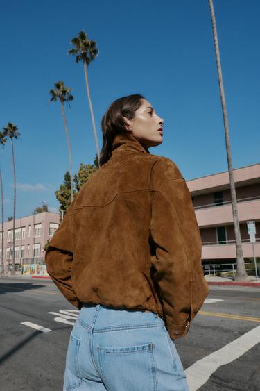 BLOUSON BOMBER 100% CUIR - whisky de Zara - Image 4