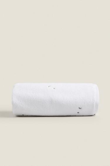 KIDS' MOONS AND STARS BATH TOWEL — Oyster-white 2