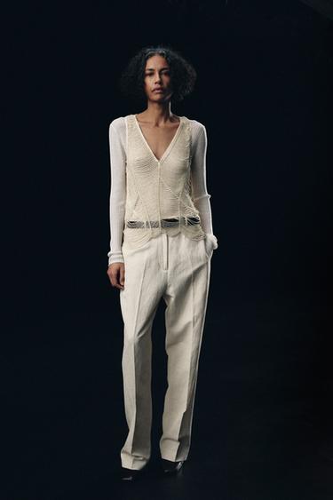 ZW COLLECTION STRAIGHT TROUSERS - Sand by Zara - Image 6