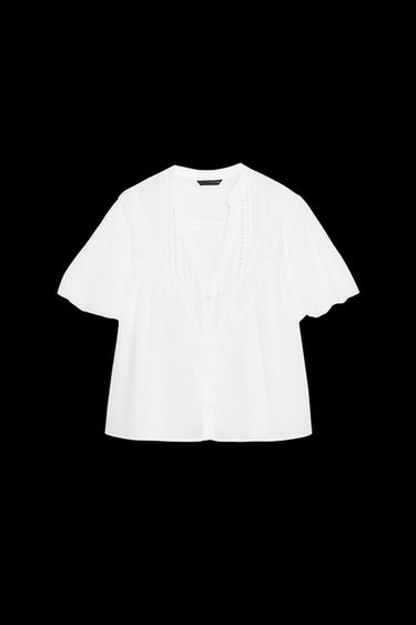 PUFF SLEEVE BLOUSE - White by Zara