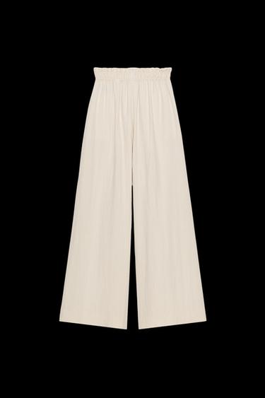PANTALÓN PIJAMERO FLUIDO ZW COLLECTION - Arena de Zara