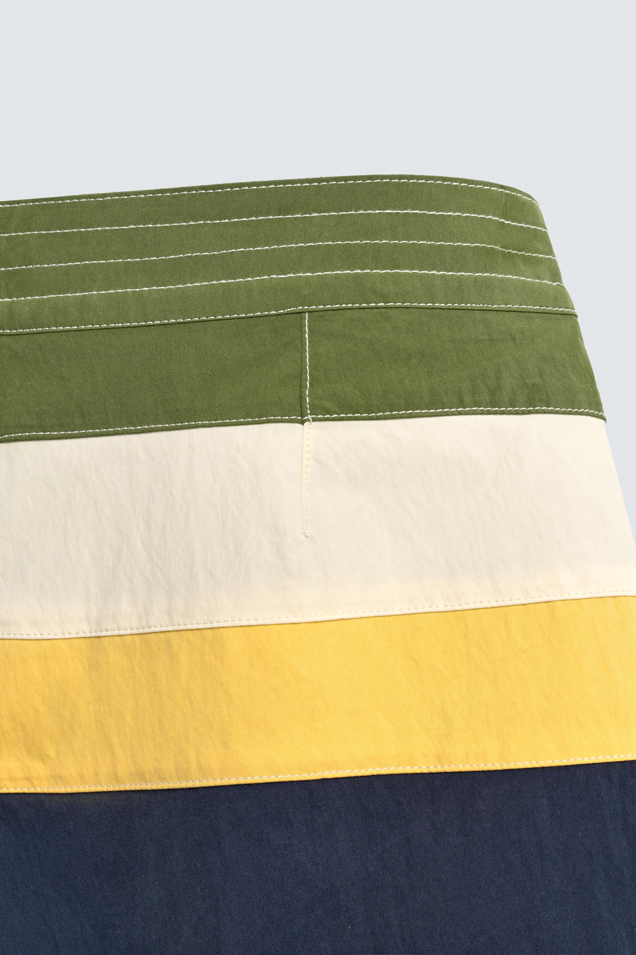 MAILLOT DE BAIN LONG À BANDES