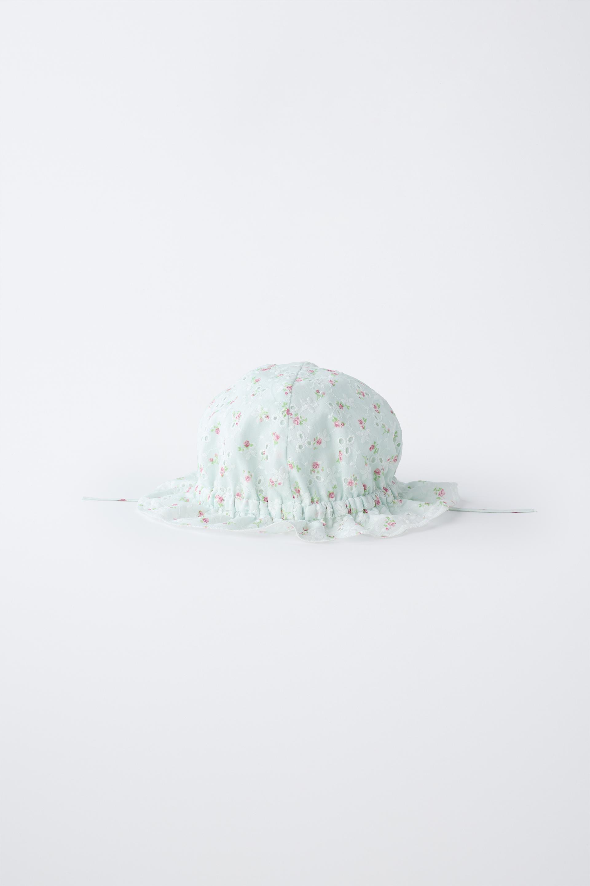 Swiss Embroidered Hat With Floral Print