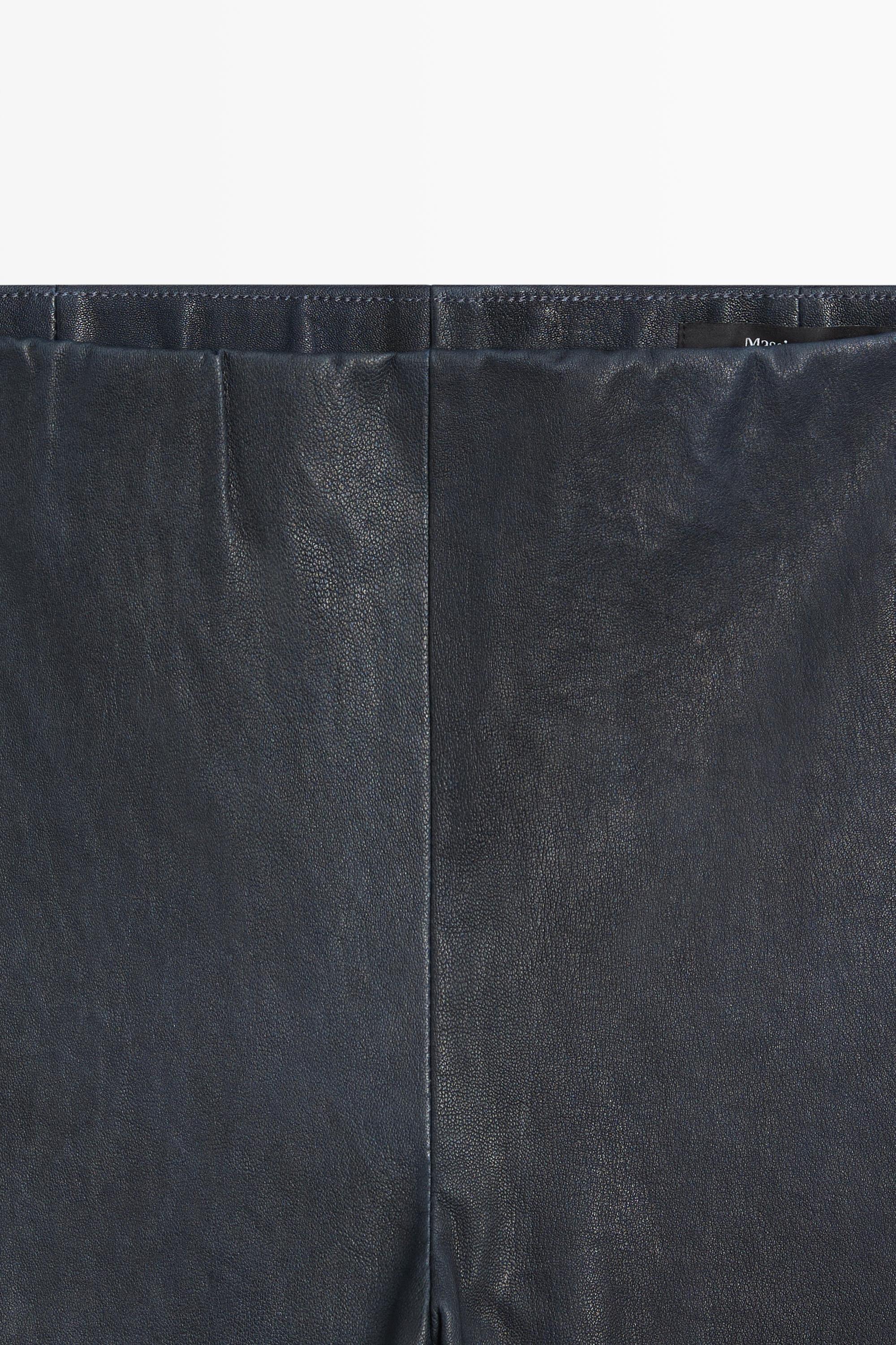 Nappa leather flare fit leggings — Blue