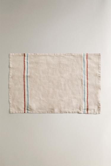 STRIPED LINEN PLACEMAT - Light beige by Zara - Image 0
