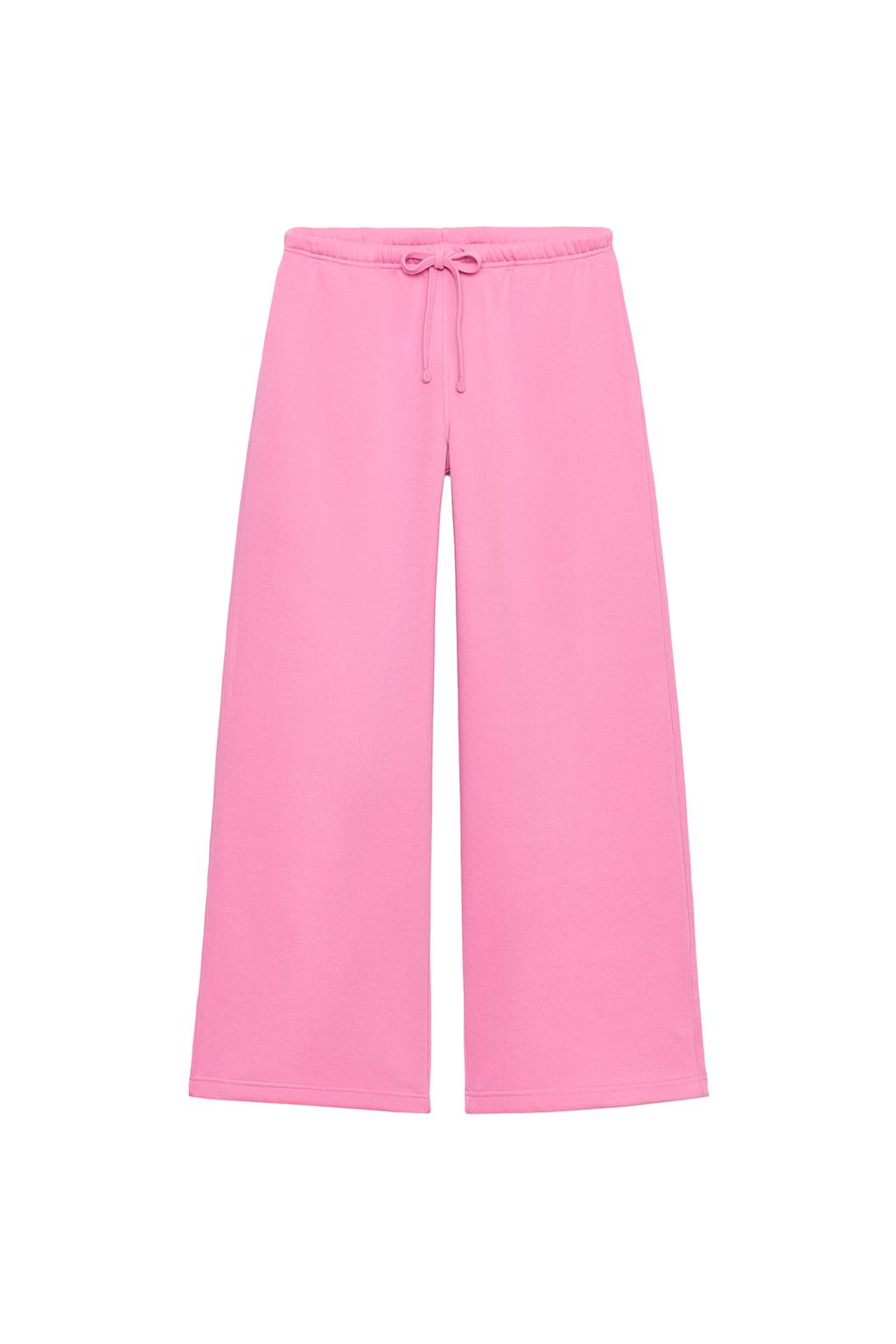 Basic Straight Plush Trousers With Adjustable Hem - Pink by Zara