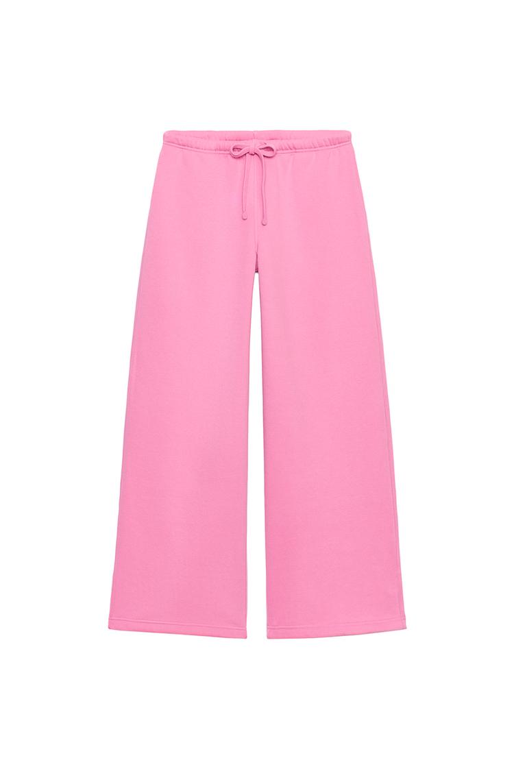 BASIC STRAIGHT PLUSH TROUSERS WITH ADJUSTABLE HEM