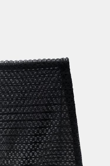 JUPE BIMATIÈRE EN DENTELLE ET TULLE - Noir de Zara - Image 4