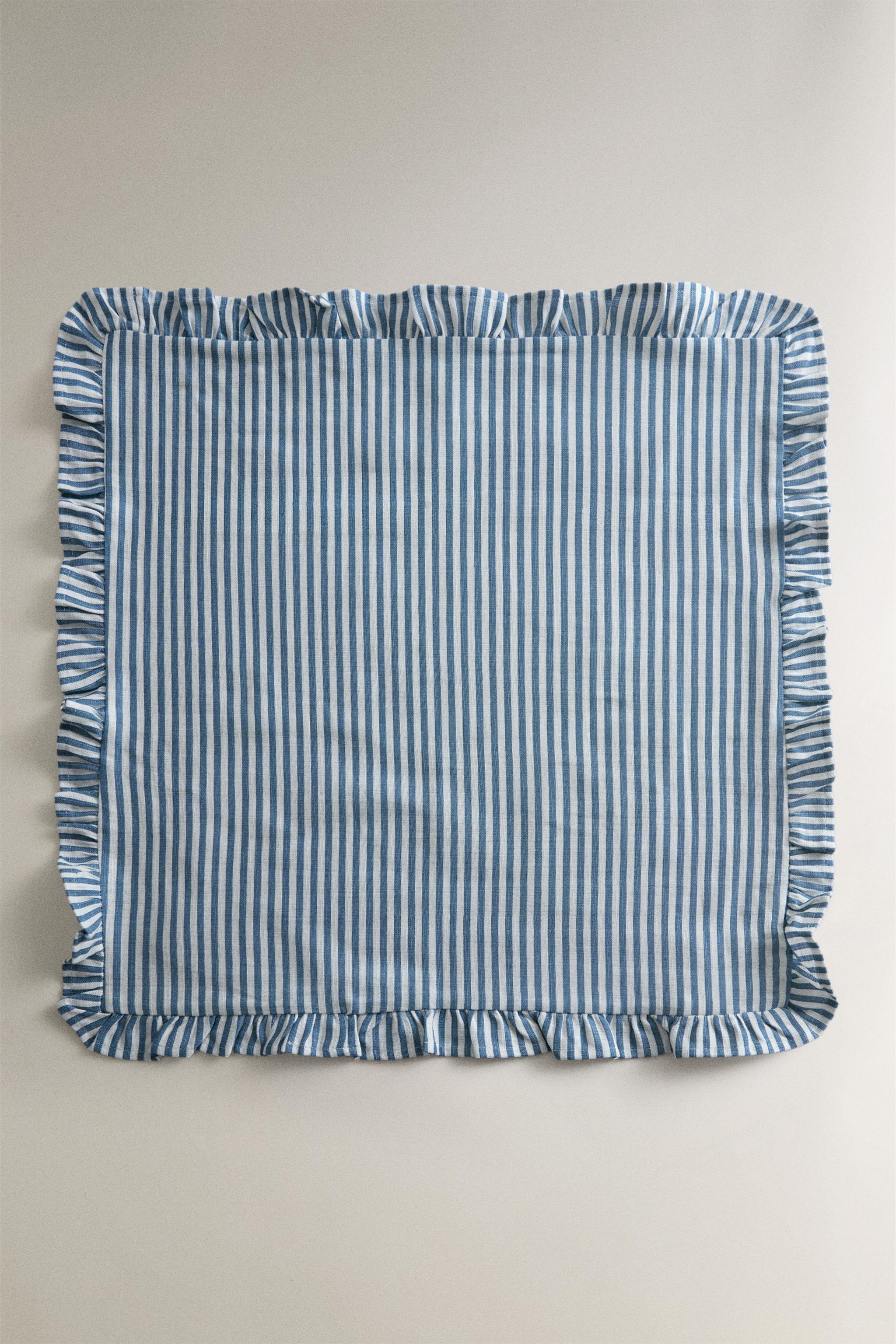 COTTON NAPKINS WITH RUFFLES (PACK OF 2) — Blue