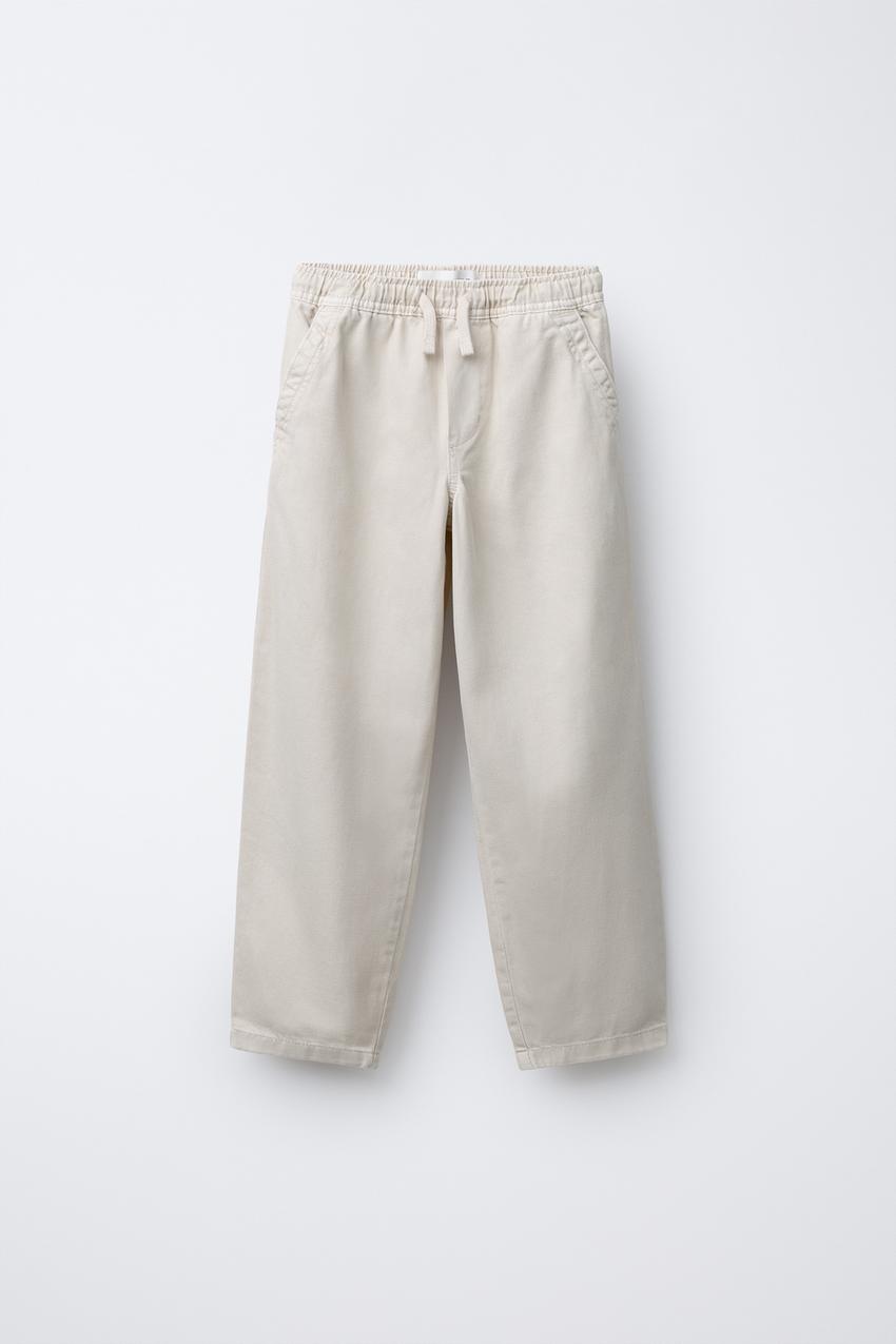 FLOWY PANTS WITH ELASTIC TRIM