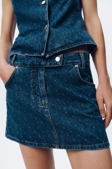 DENIM MINIROK Z1975 - Middenblauw van Zara
