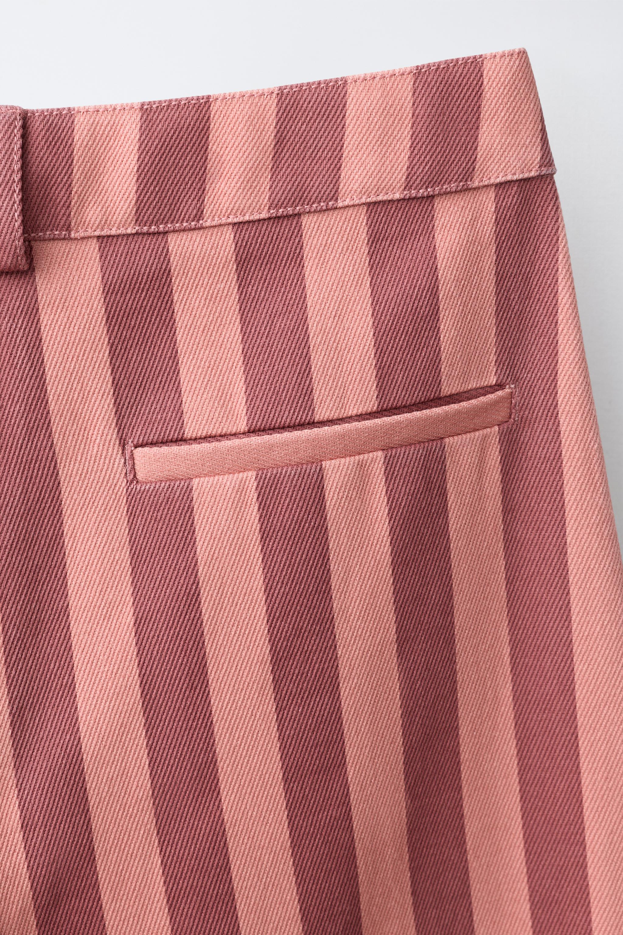 STRIPED BARREL PANTS