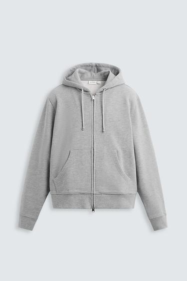 HEAVYWEIGHT ZIP-UP SWEATSHIRT - Grey marl by Zara