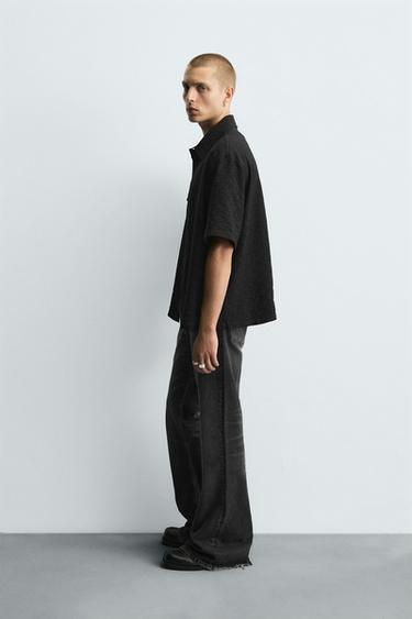 GEOMETRIC JACQUARD SHIRT - Black by Zara - Image 3