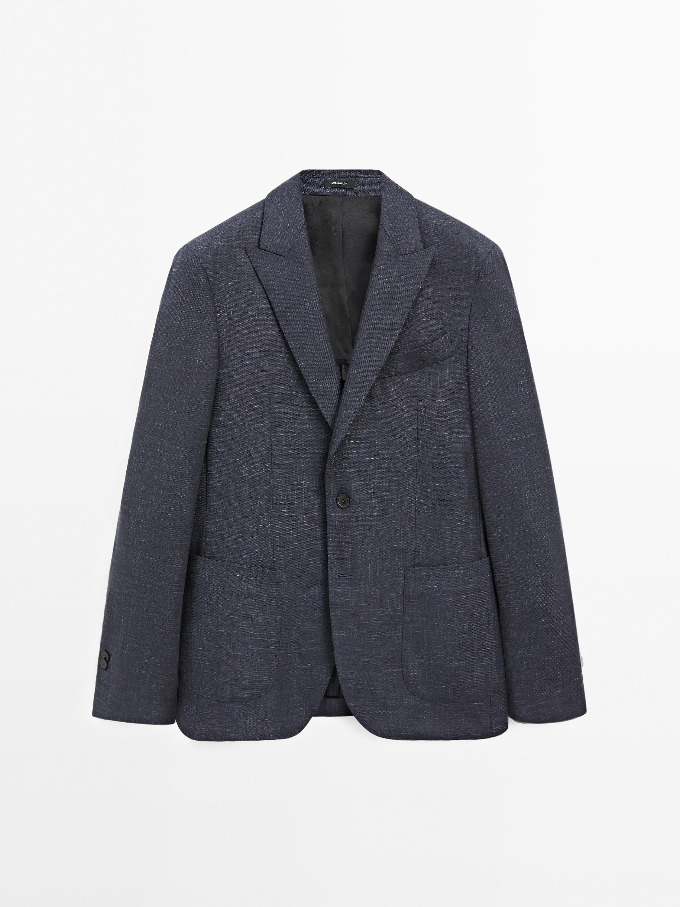 Blazer habillé en laine mélangée