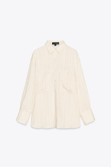 SHIRT WITH BACK OPENING - Oyster-white by Zara