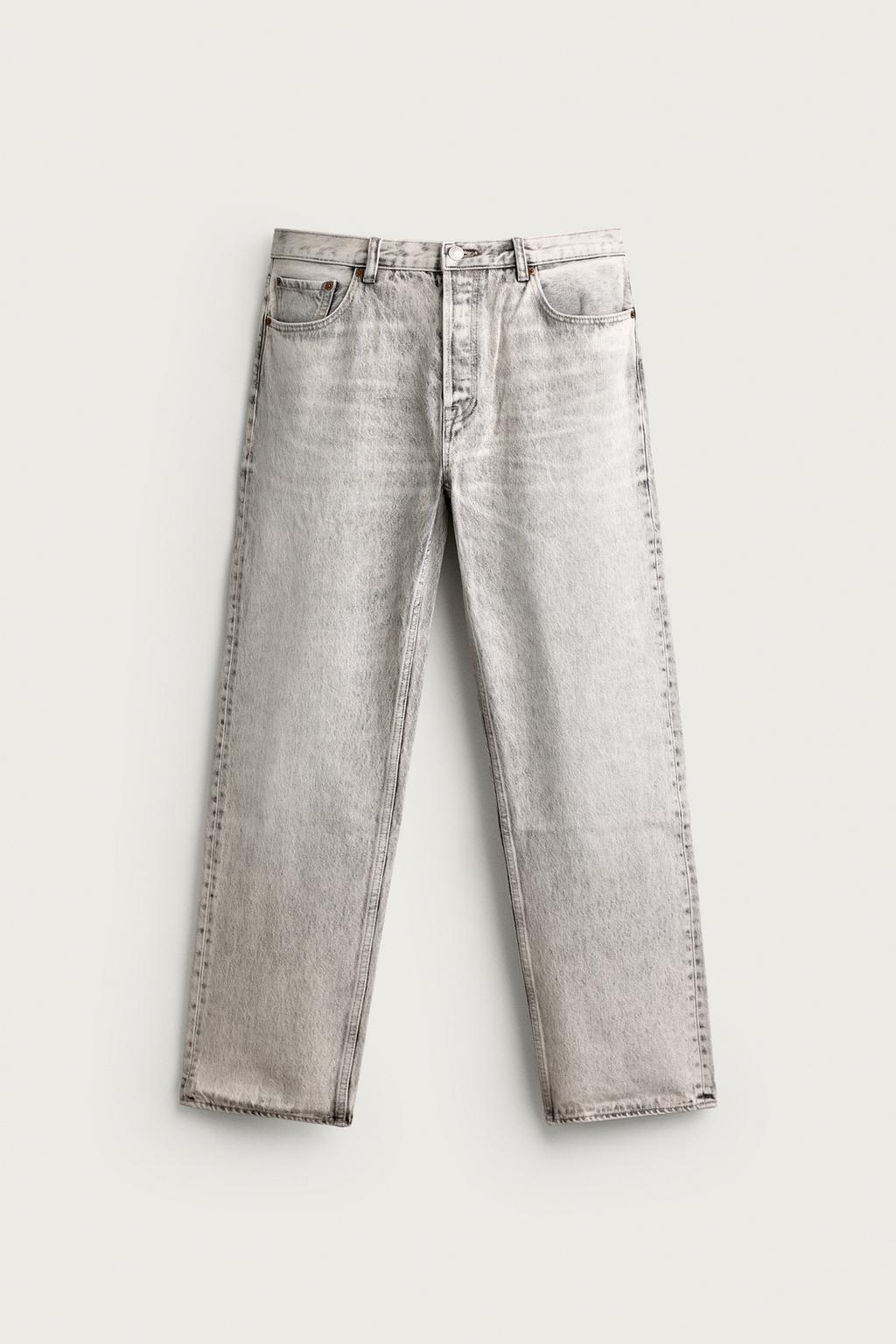 ACID WASH STRAIGHT-LEG JEANS