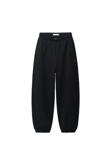 Zara BALLOON PLUSH PANTS - Black
