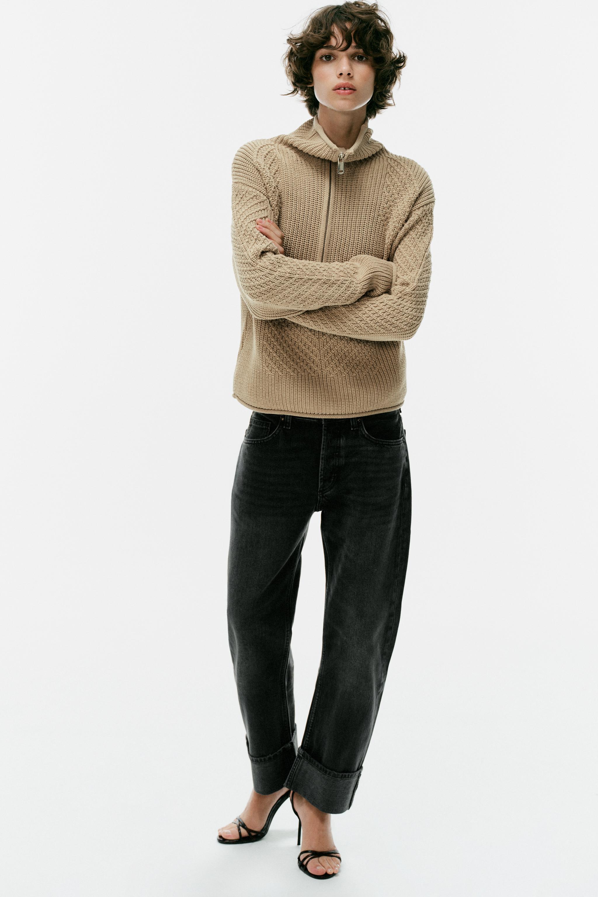 STRUCTURED KNIT JUMPER — Sand