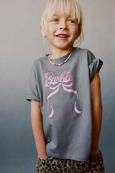 Zara MAJICA S MAŠNOM BARBIE™ MATTEL – antracit siva