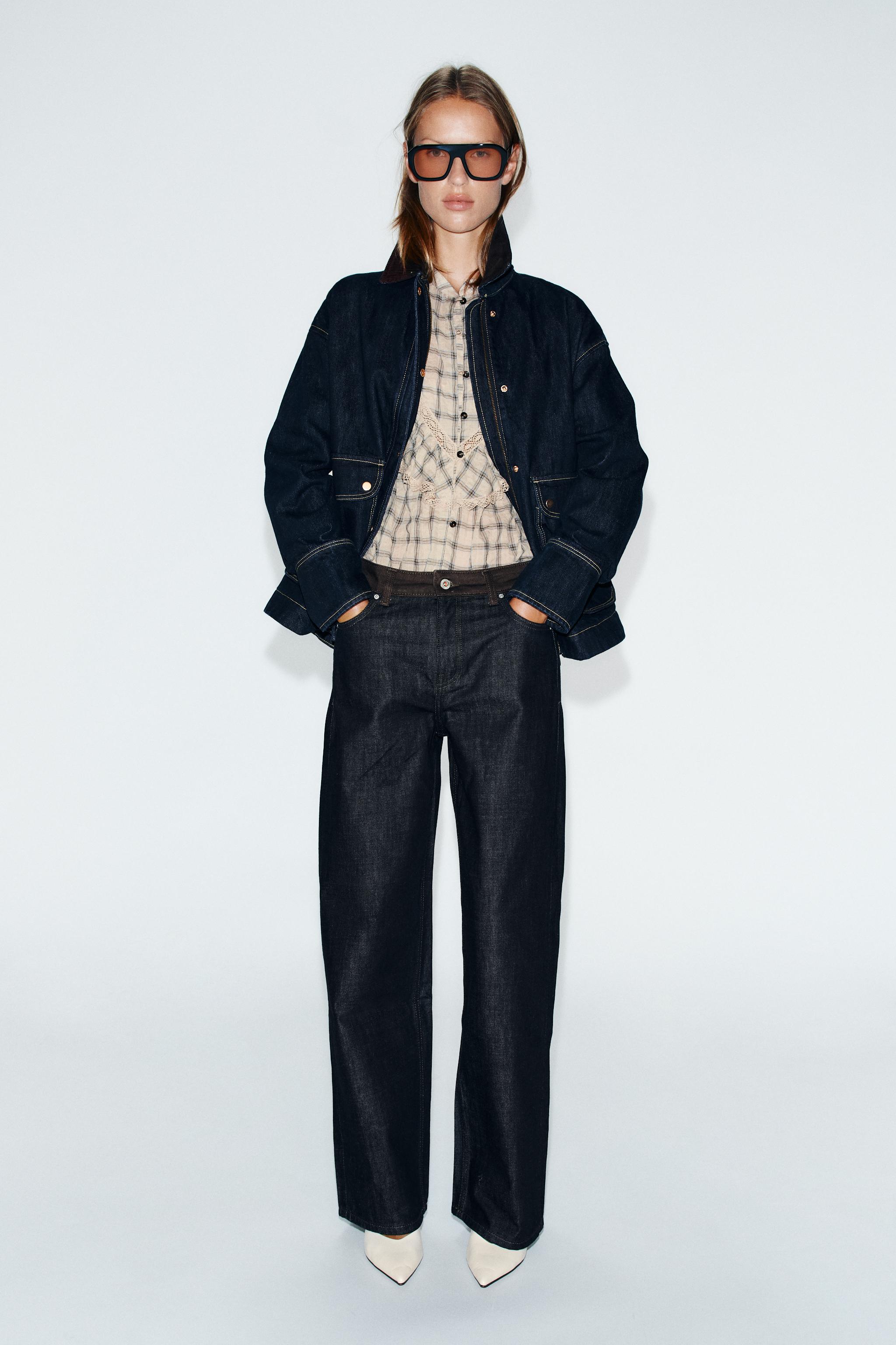 JEANS Z1975 BARREL HIGH-WAIST MIXED FABRIC
