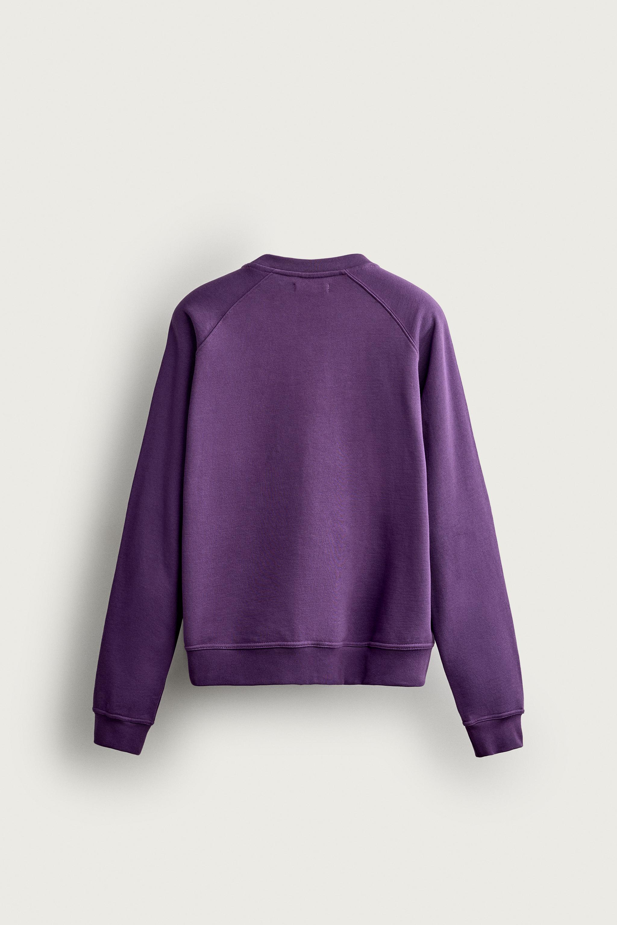 REGULAR FIT CREWNECK SWEATSHIRT — Lilac