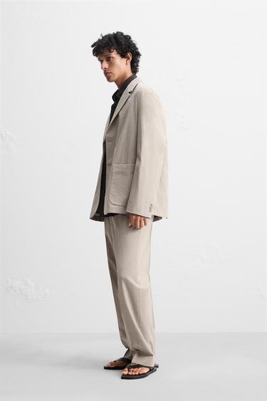 100% WOOL SUIT TROUSERS - Beige by Zara - Image 3