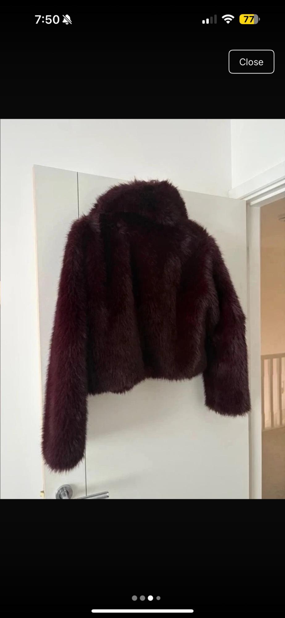 SHORT FAUX FUR COAT - Image 4