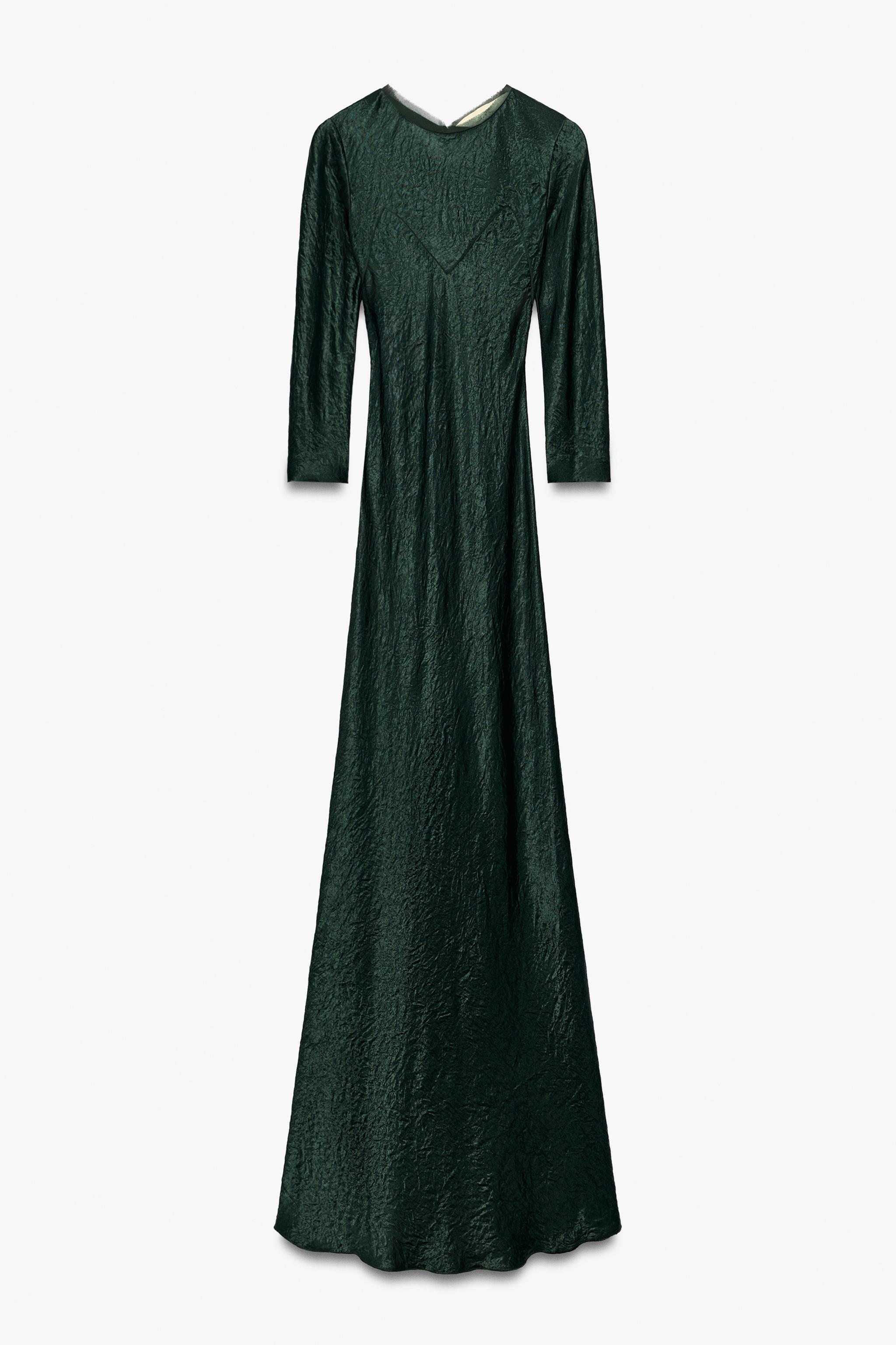 Zw Collection Crinkle-Effect Tulle Long Dress by Zara