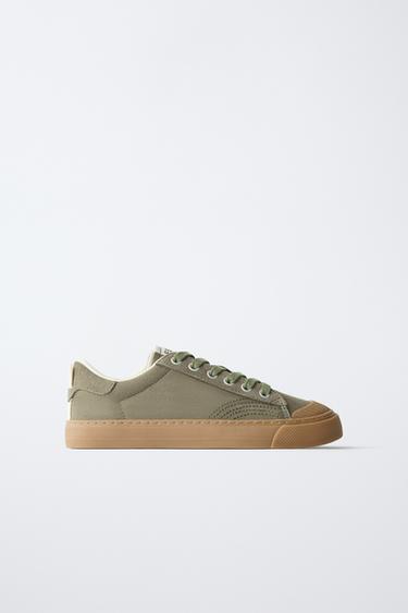 КОМБИНИРОВАННЫЕ КЕДЫ — Зеленый от Zara