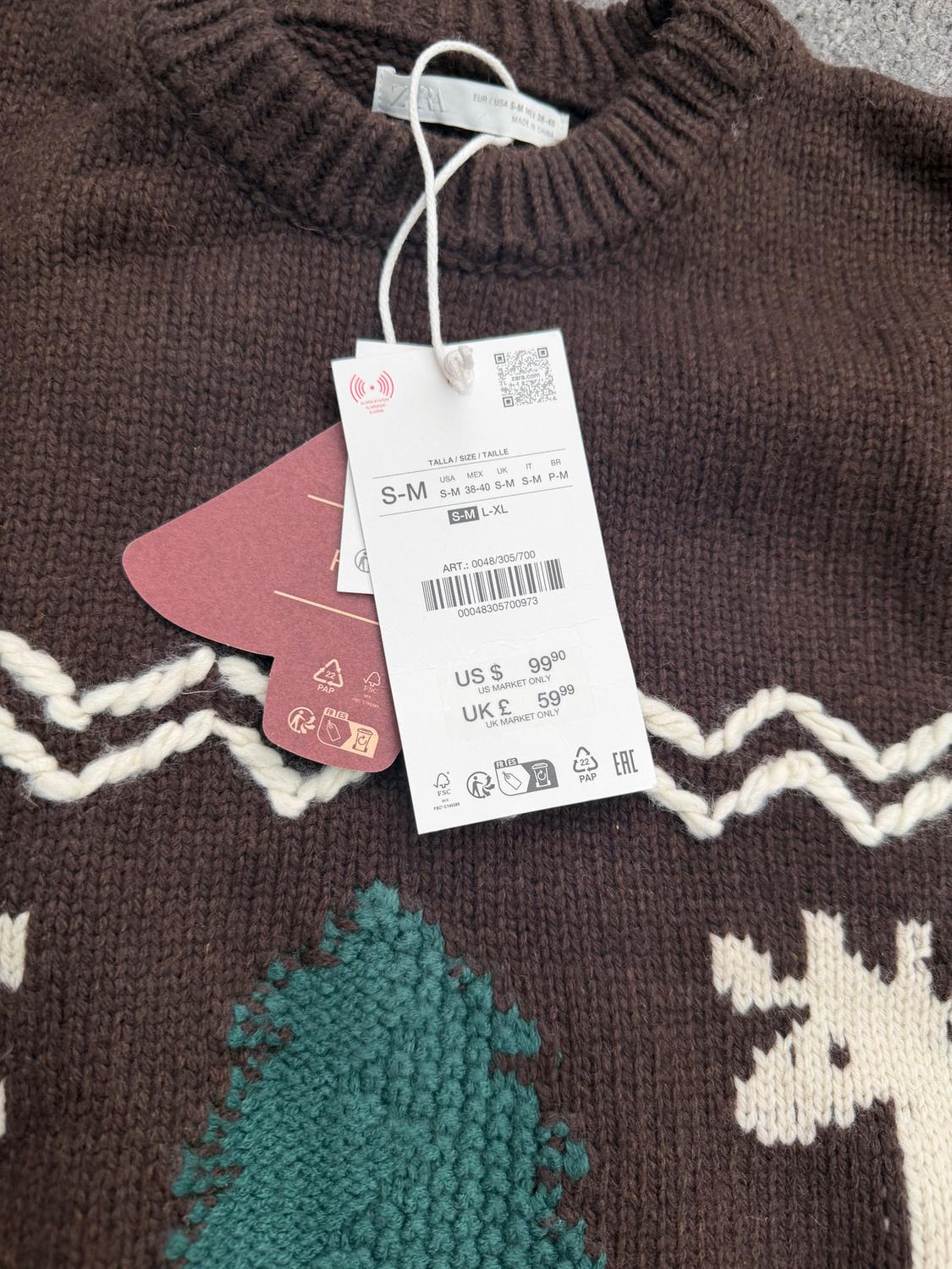 KNIT JUMPER WITH EMBROIDERED REINDEER - Image 2