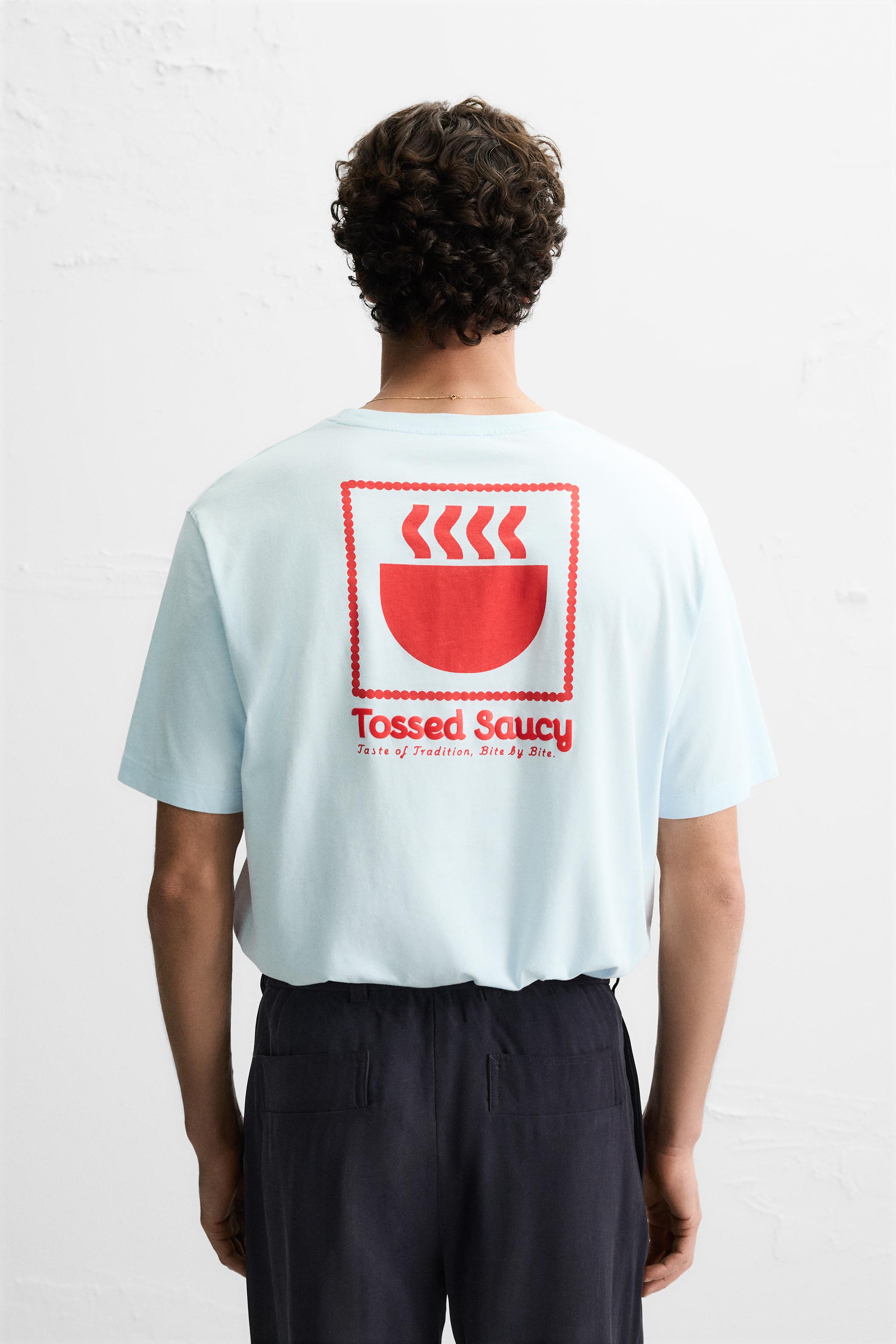バックルコントラストTシャツ コントラストパッチTシャツ - ホワイト | ZARA Japan / 日本