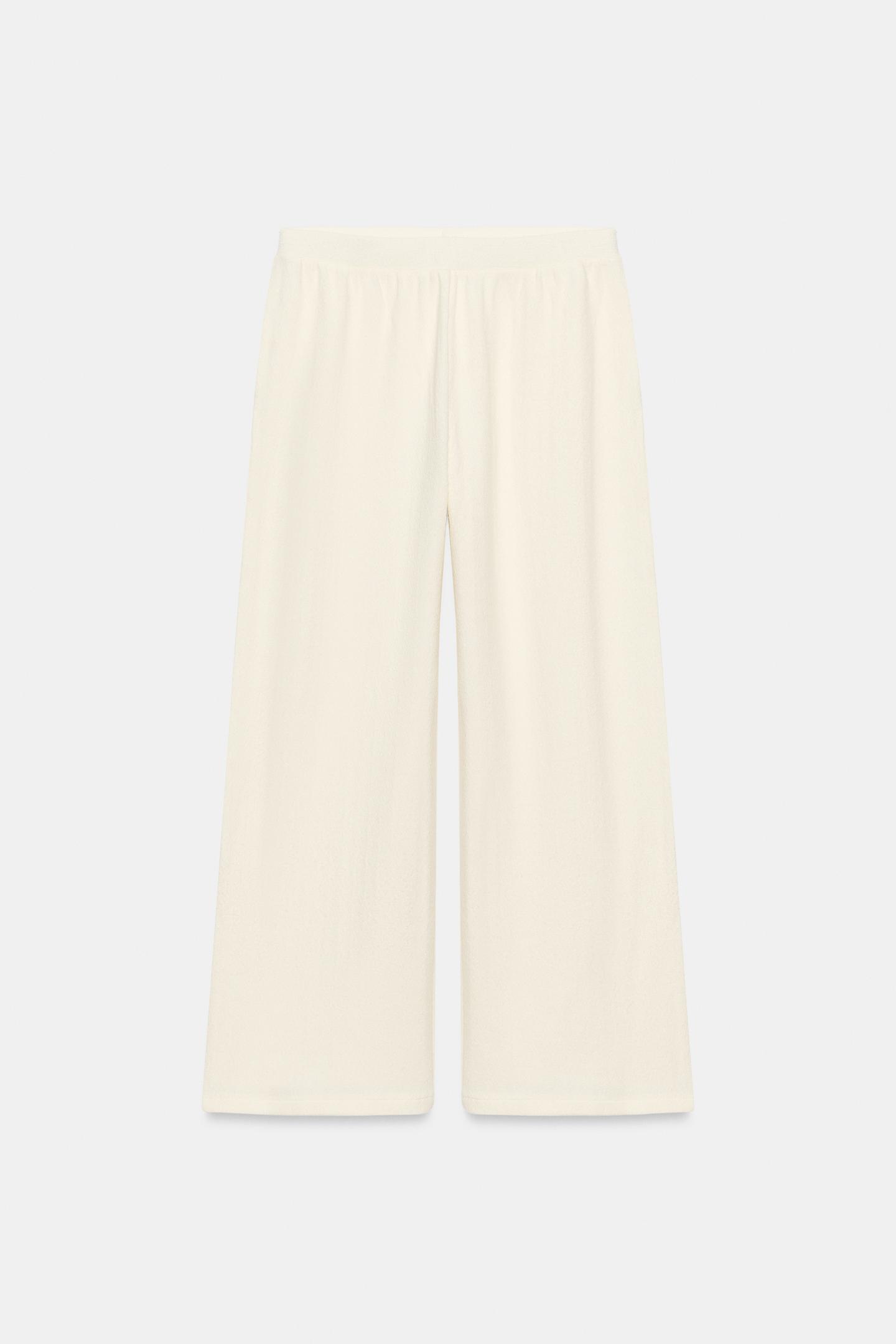 Женские брюки Zara Soft Wide-Leg, цвет: Экрю — фото 5