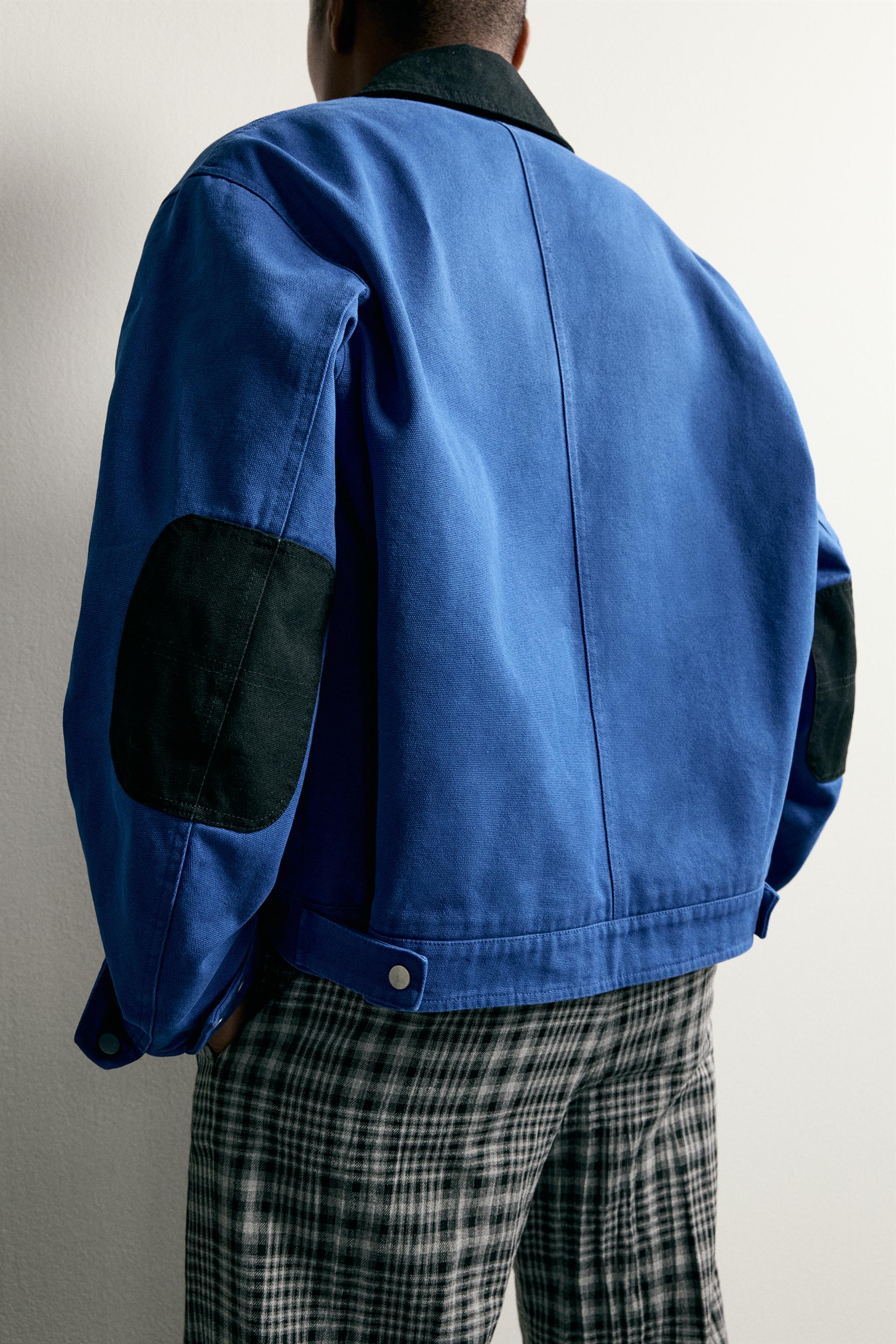 CROPPED FIT JACKET WITH CONTRASTING COLLAR