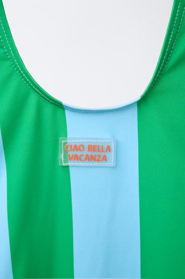2-6 ANS/ MAILLOT DE BAIN RAYURES CITRON - Bleu / Vert de Zara - Image 3